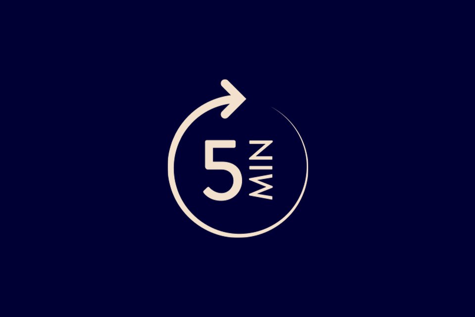 An icon representing 5 minutes.